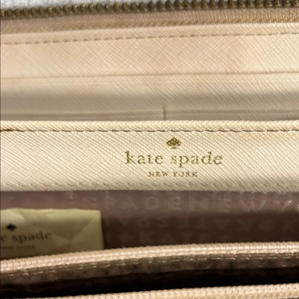 Kate Spade New York Beige Zip-Around Wallet